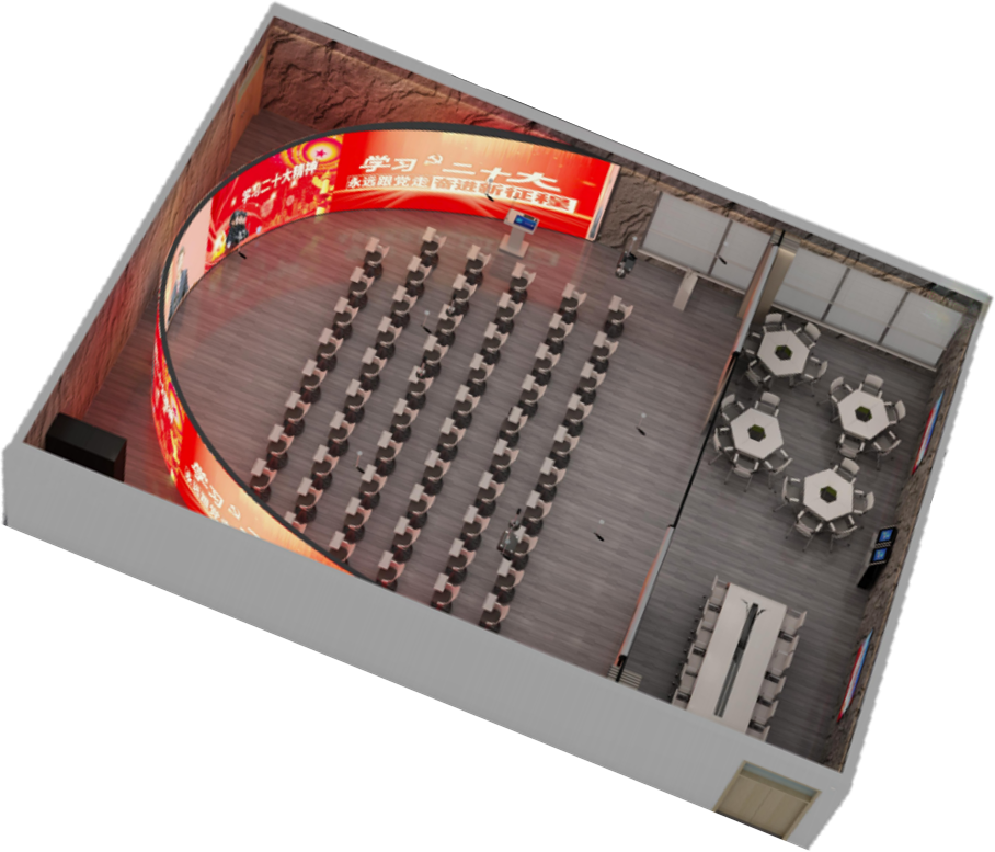 AI智慧思政教室俯视图